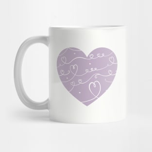 Big cute purple heart with doodle pattern. Mug